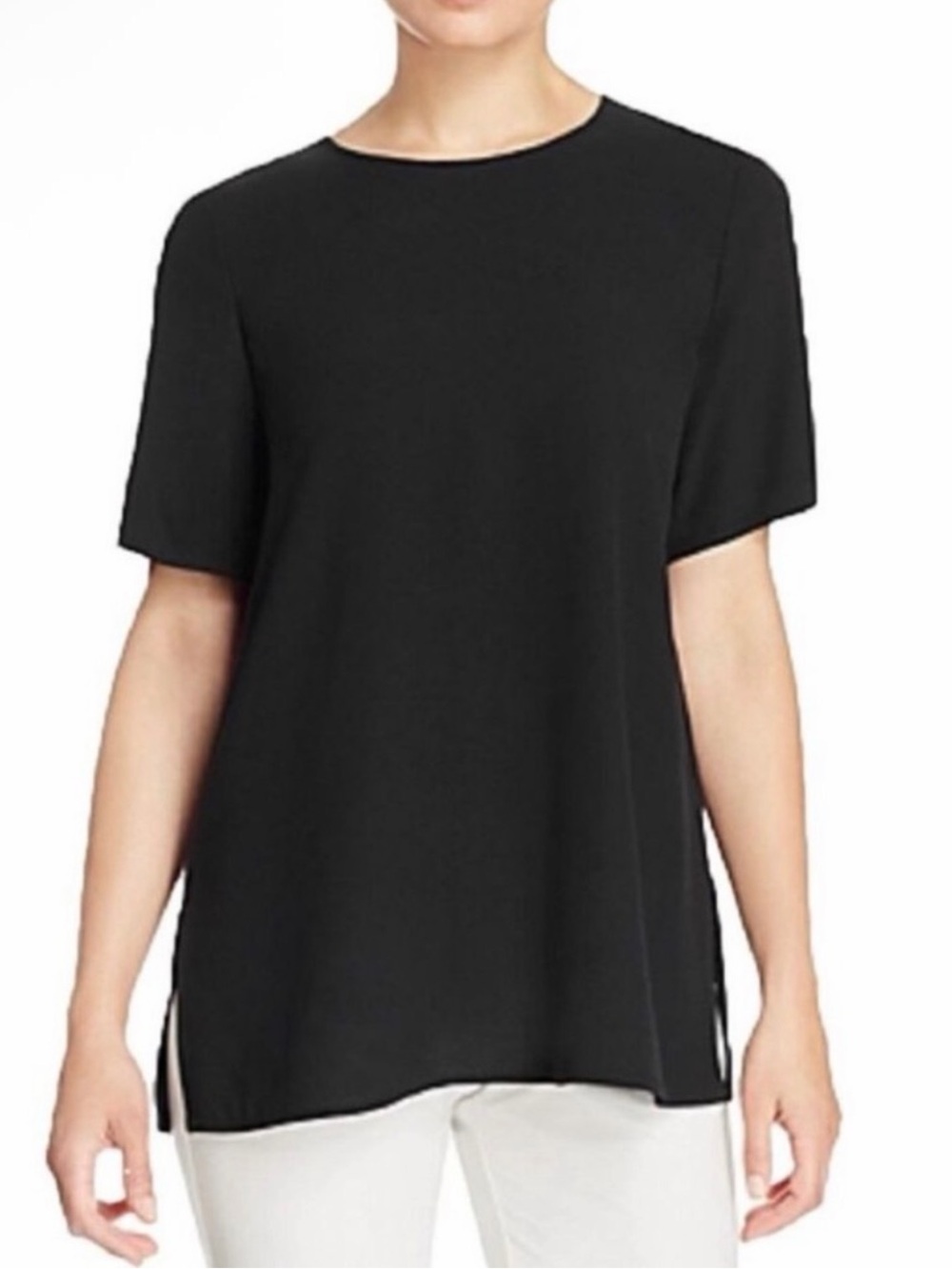 Eileen Fisher Silk Georgette Crepe top Size Medium